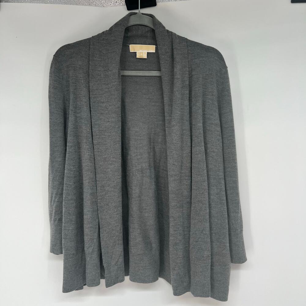 Michael Kors Italian Cashmer Silk Cardigan Sweater Women's M Gray
